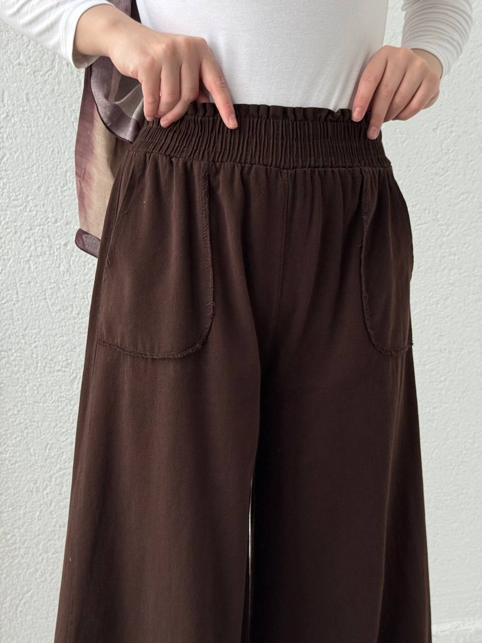 Gabardin Etek Pantolon - Kahve