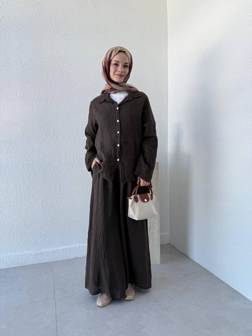 Keten Oversize Takım FLR