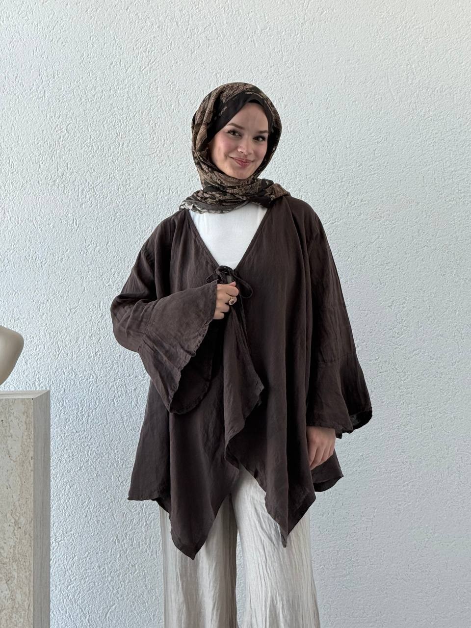 Premium Kalite Keten Önden Bağlamalı Kimono flr