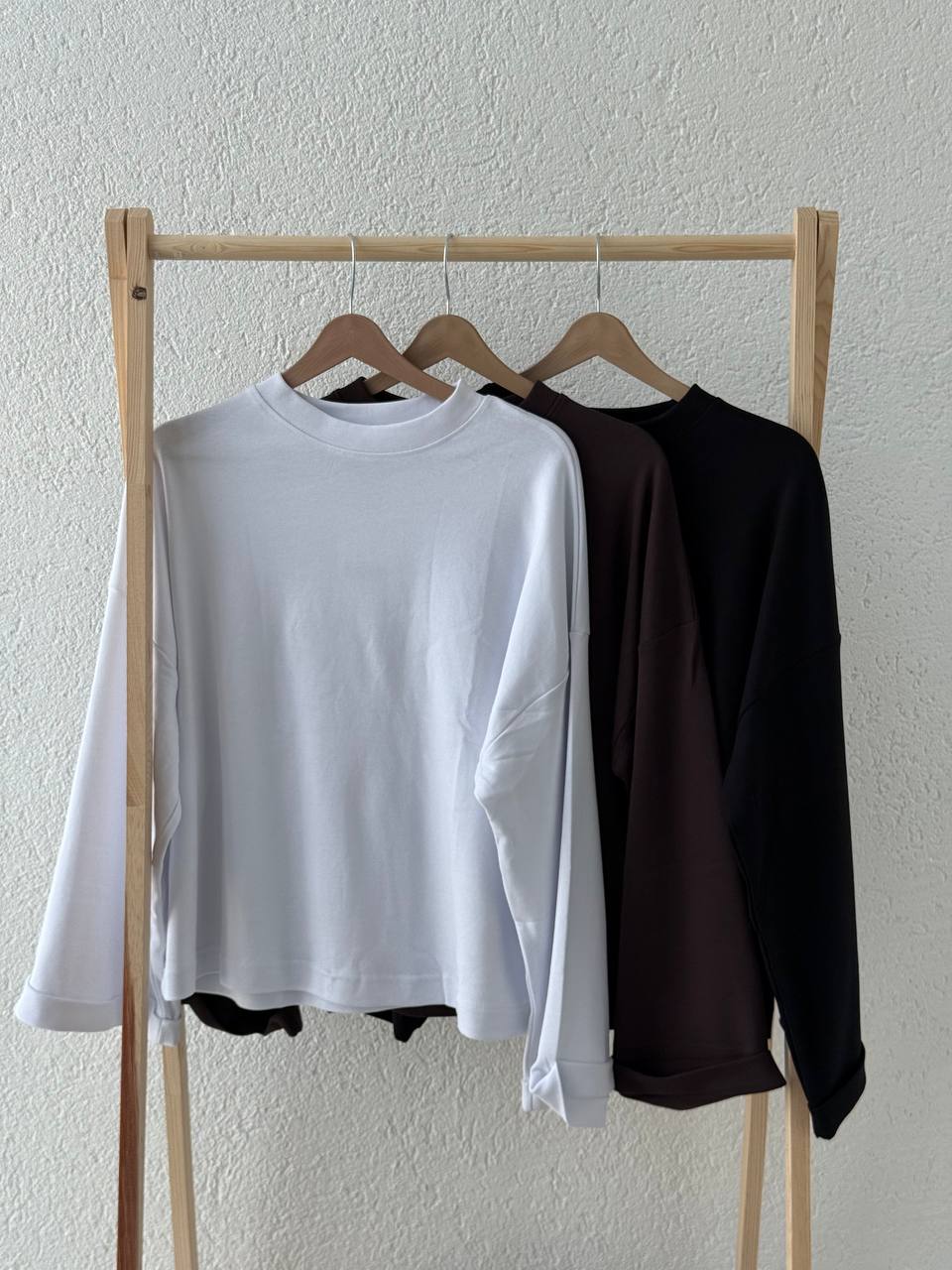 3 al 2 öde  Premium Kalite Çelik Örgü Sweat - siyah-kahve-beyaz