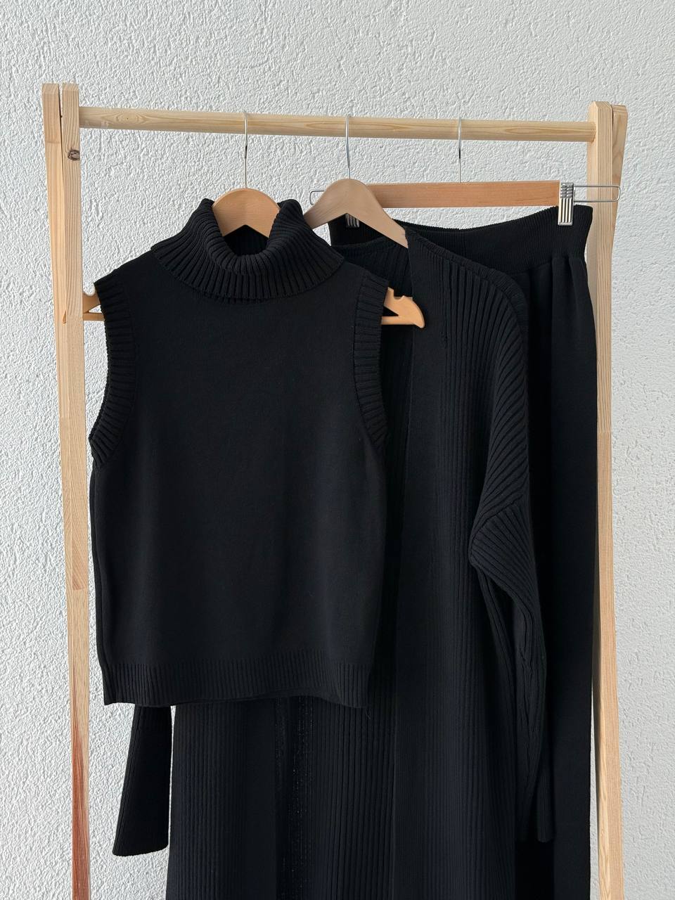 Üçlü Triko Takım T53 - Siyah