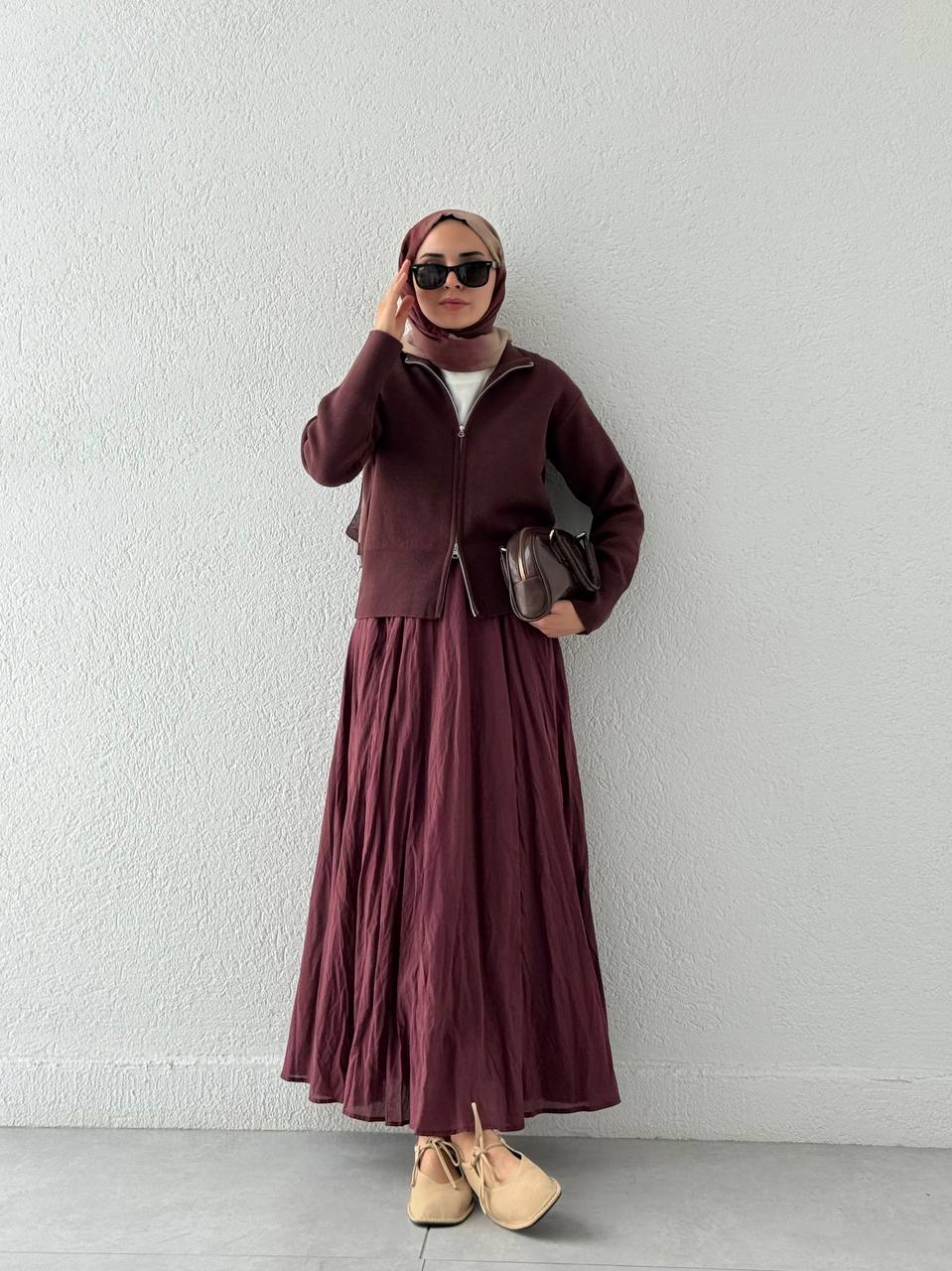 Pamuk Vual Kırışık Etek 3000