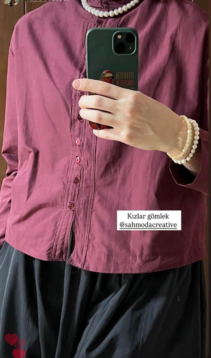 Hakim Yaka Düğmeli Poplin Gömlek 0335 - bordo