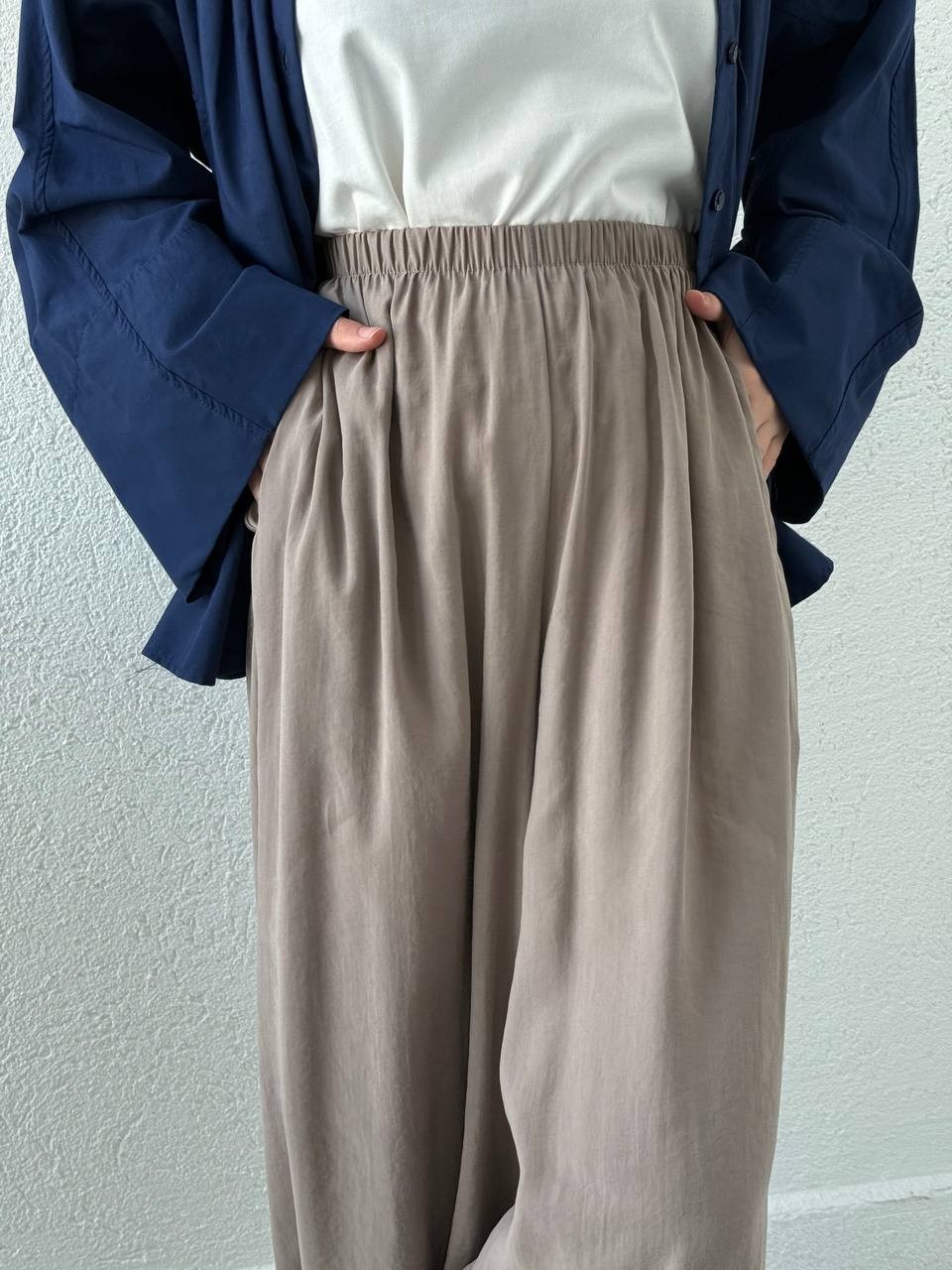 Tencel Etek Pantolon  - Vizon