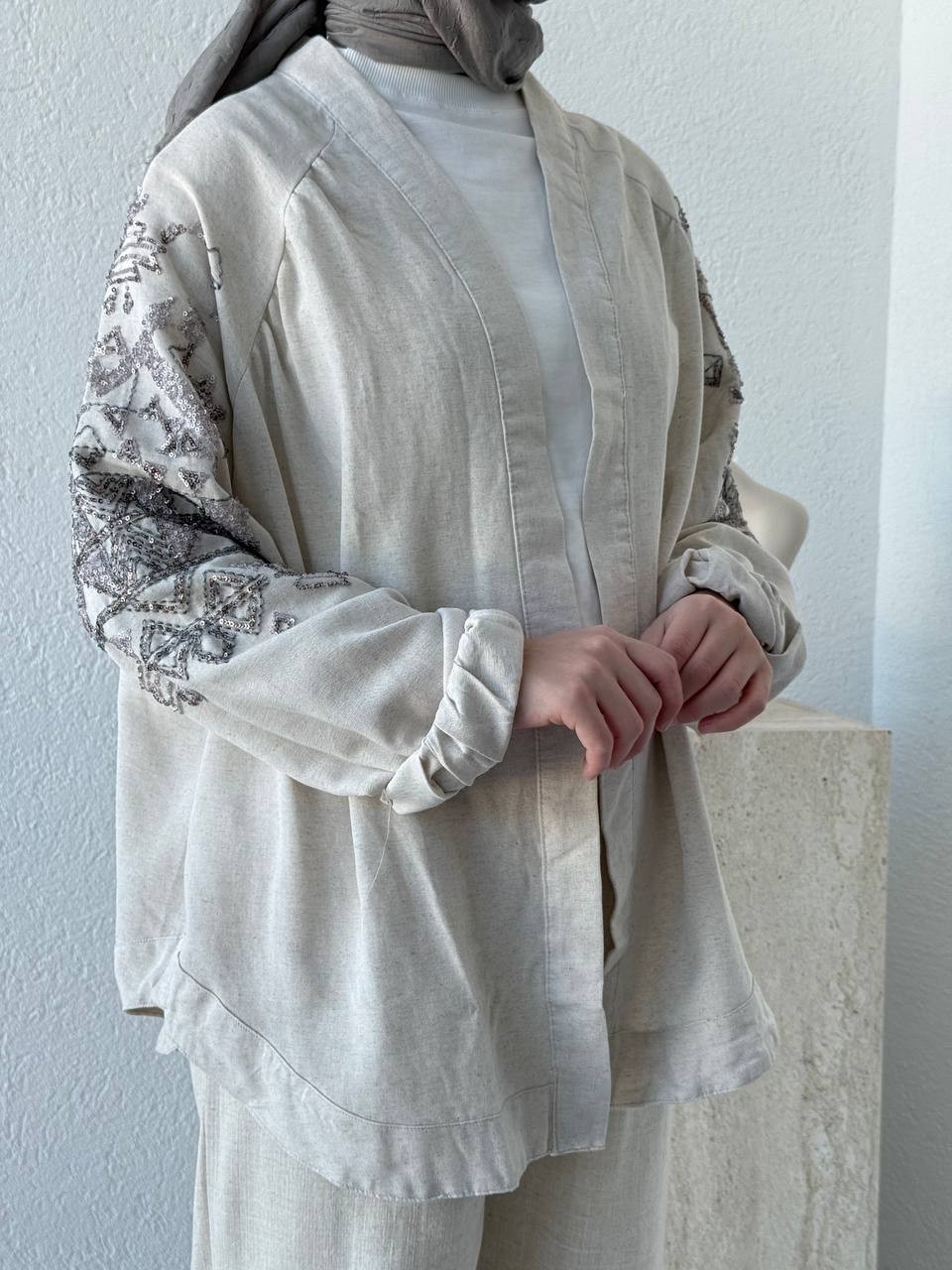 Pullu Keten Kimono 3087