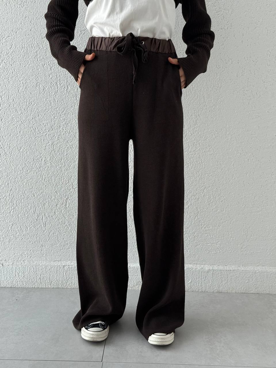 Cep Ve Bel Paraşüt Detay Triko Takım T50 - Kahve