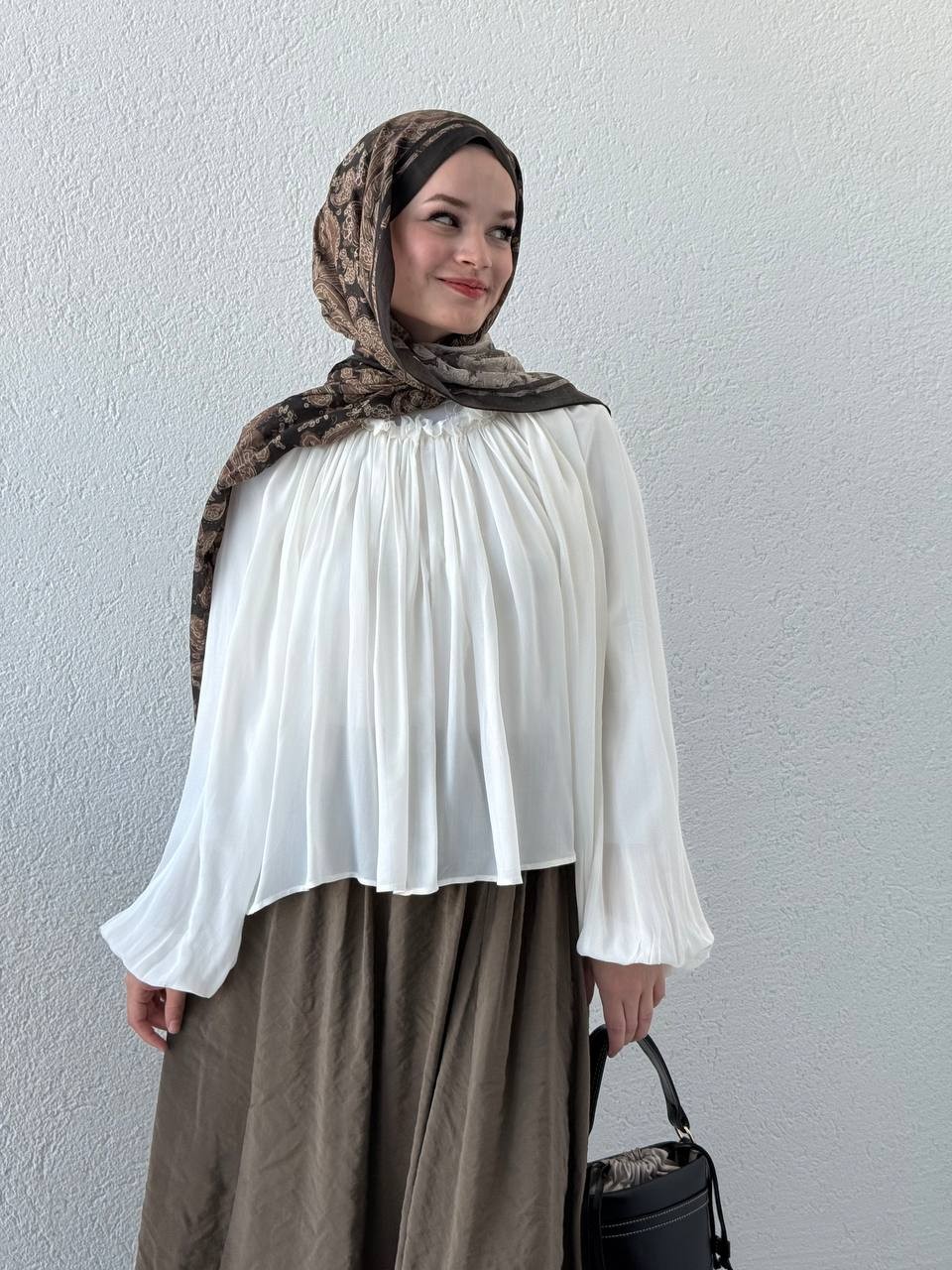 Yakası Büzgülü Salaş Gömlek 4959