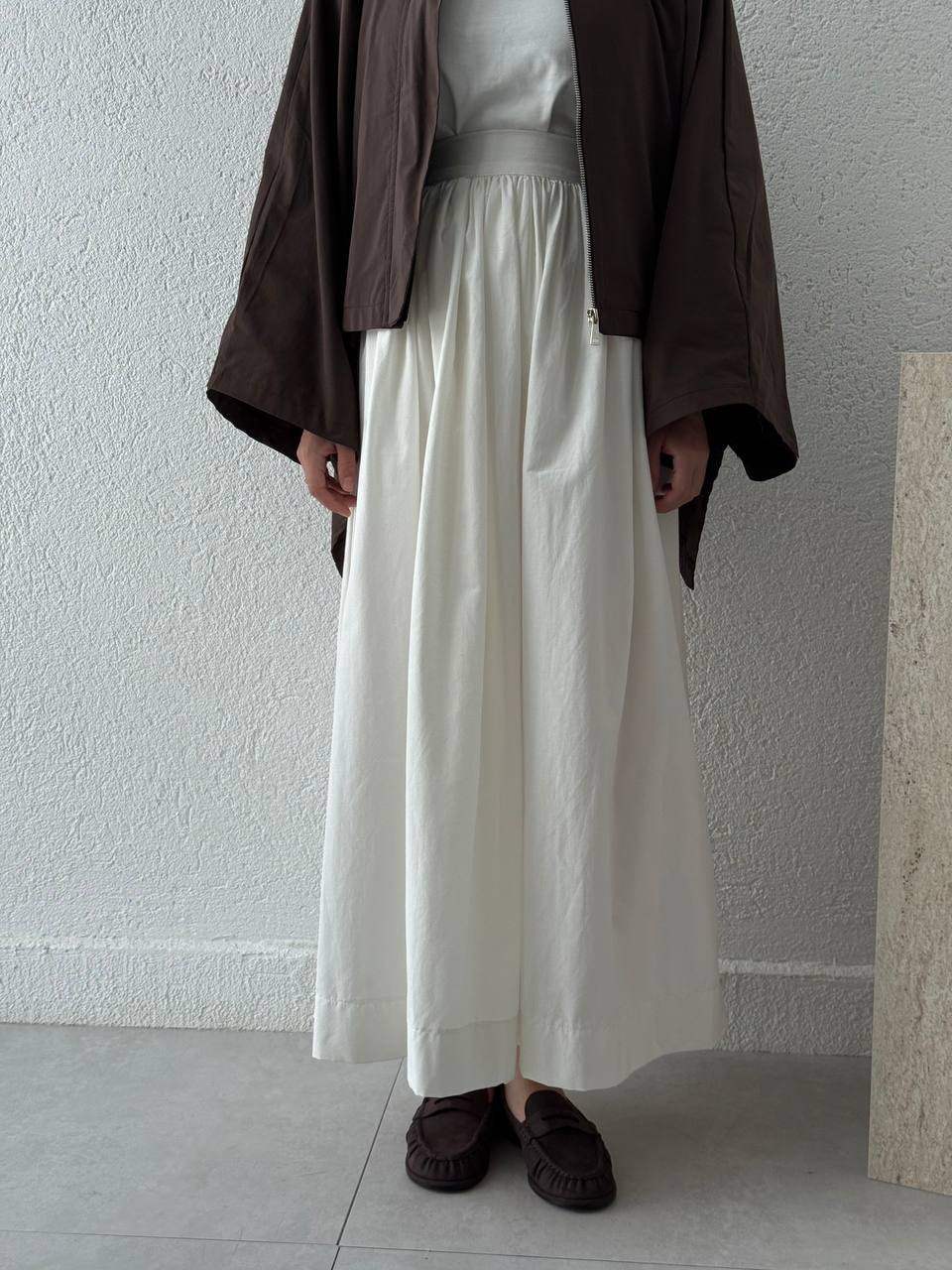 Gabardin Balon Etek 300 - Beyaz