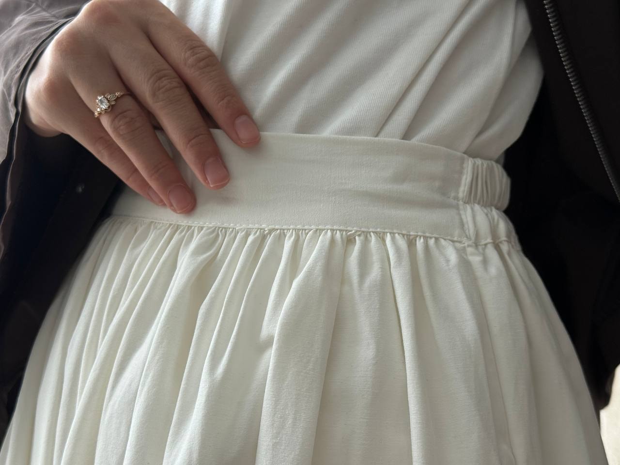Gabardin Balon Etek 300 - Beyaz