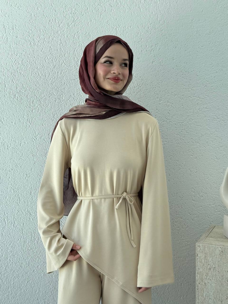 Asimetrik Kesim Oysho Modal Takım 601 - Bej