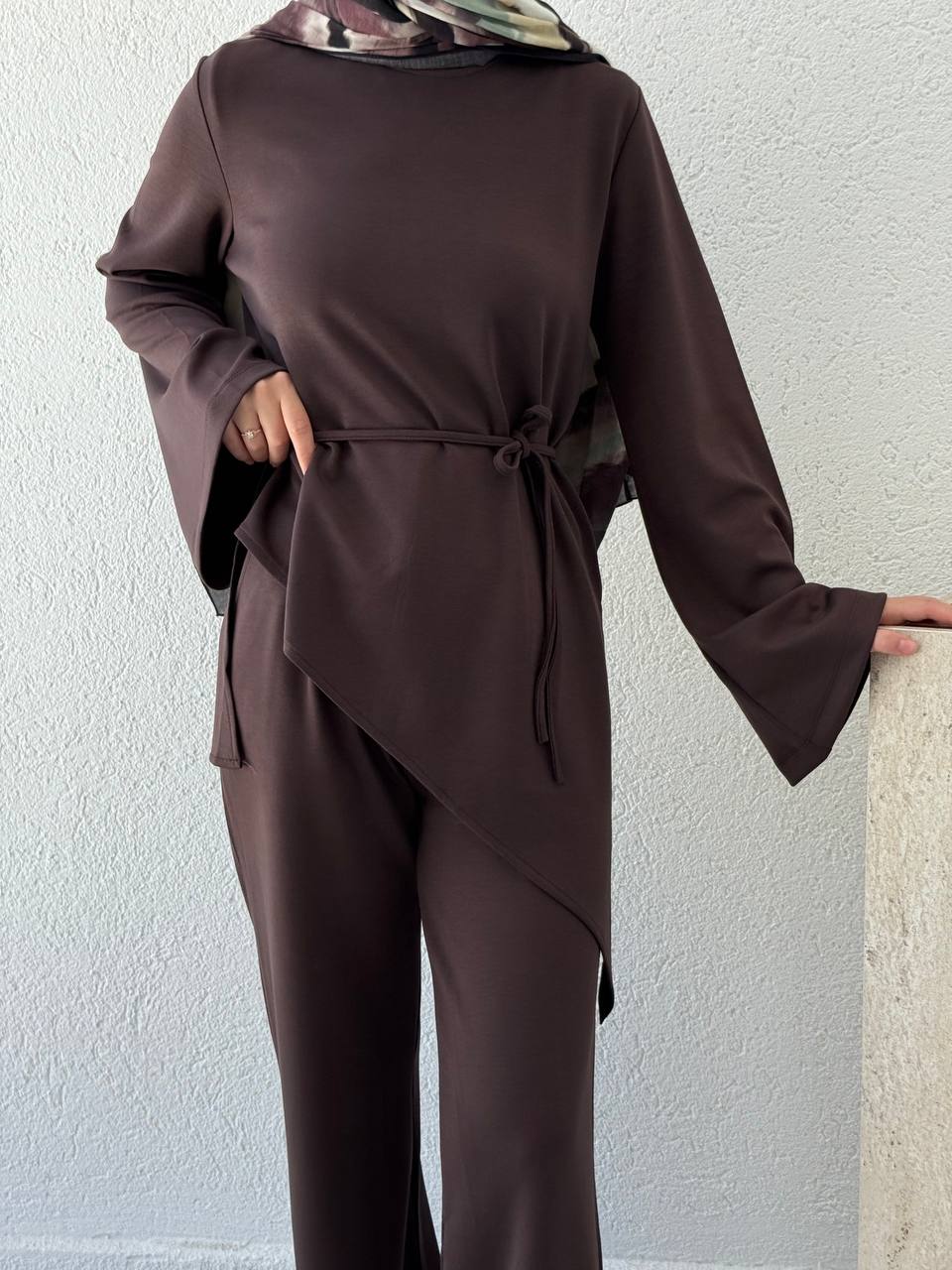 Asimetrik Kesim Oysho Modal Takım 601 - Kahve