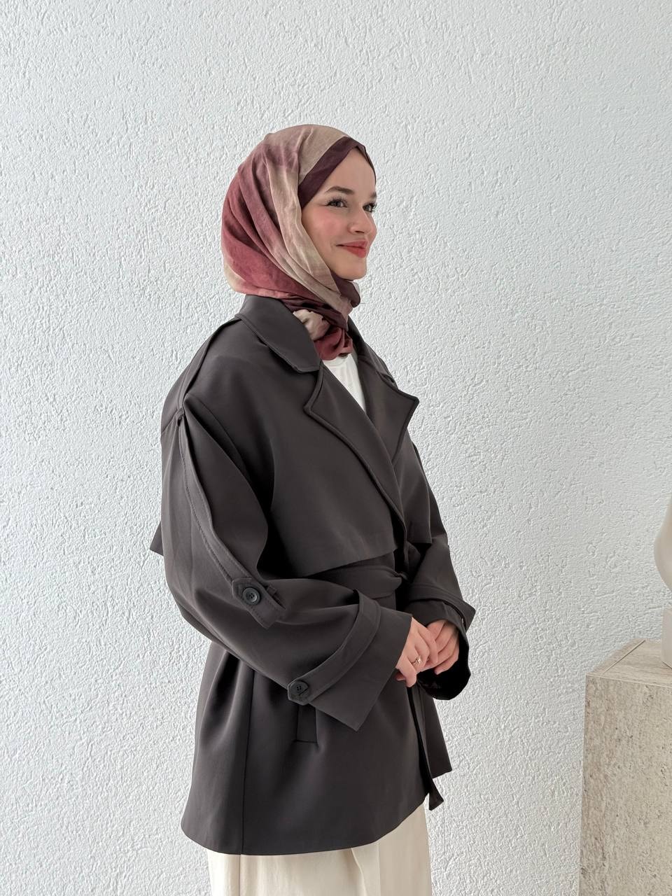 Kuşaklı İçi Astarlı Trençkot 9580 - Acı Kahve