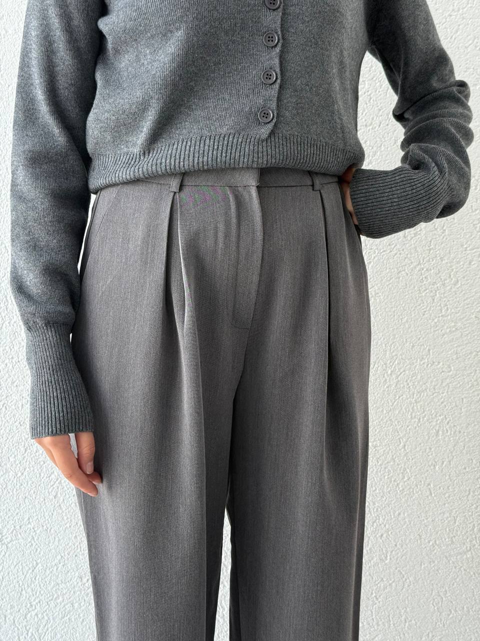 Havuç Kesim Poliviskon Pantolon 51207 - Gri