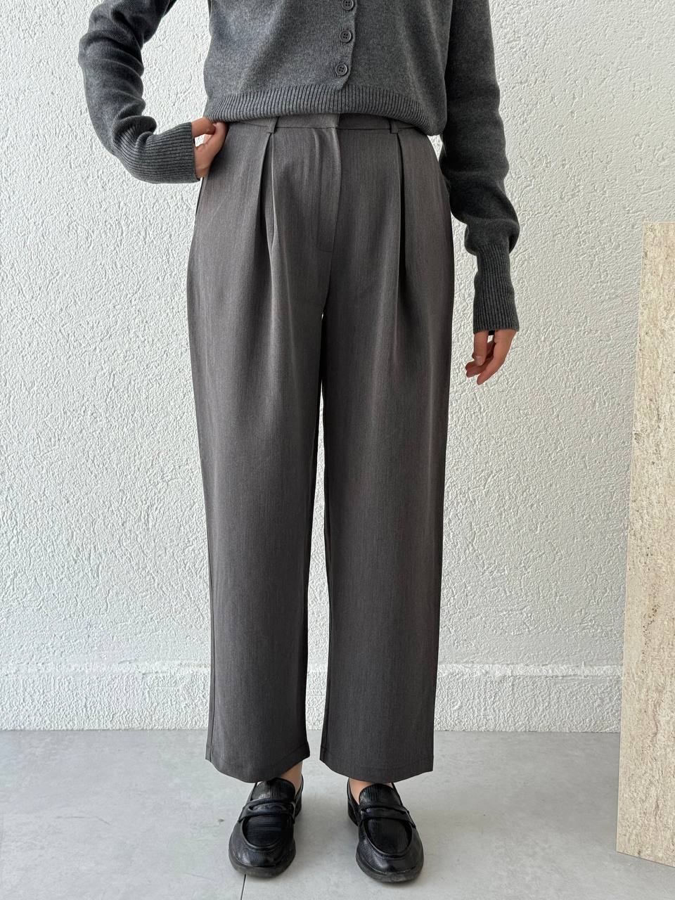 Havuç Kesim Poliviskon Pantolon 51207 - Gri