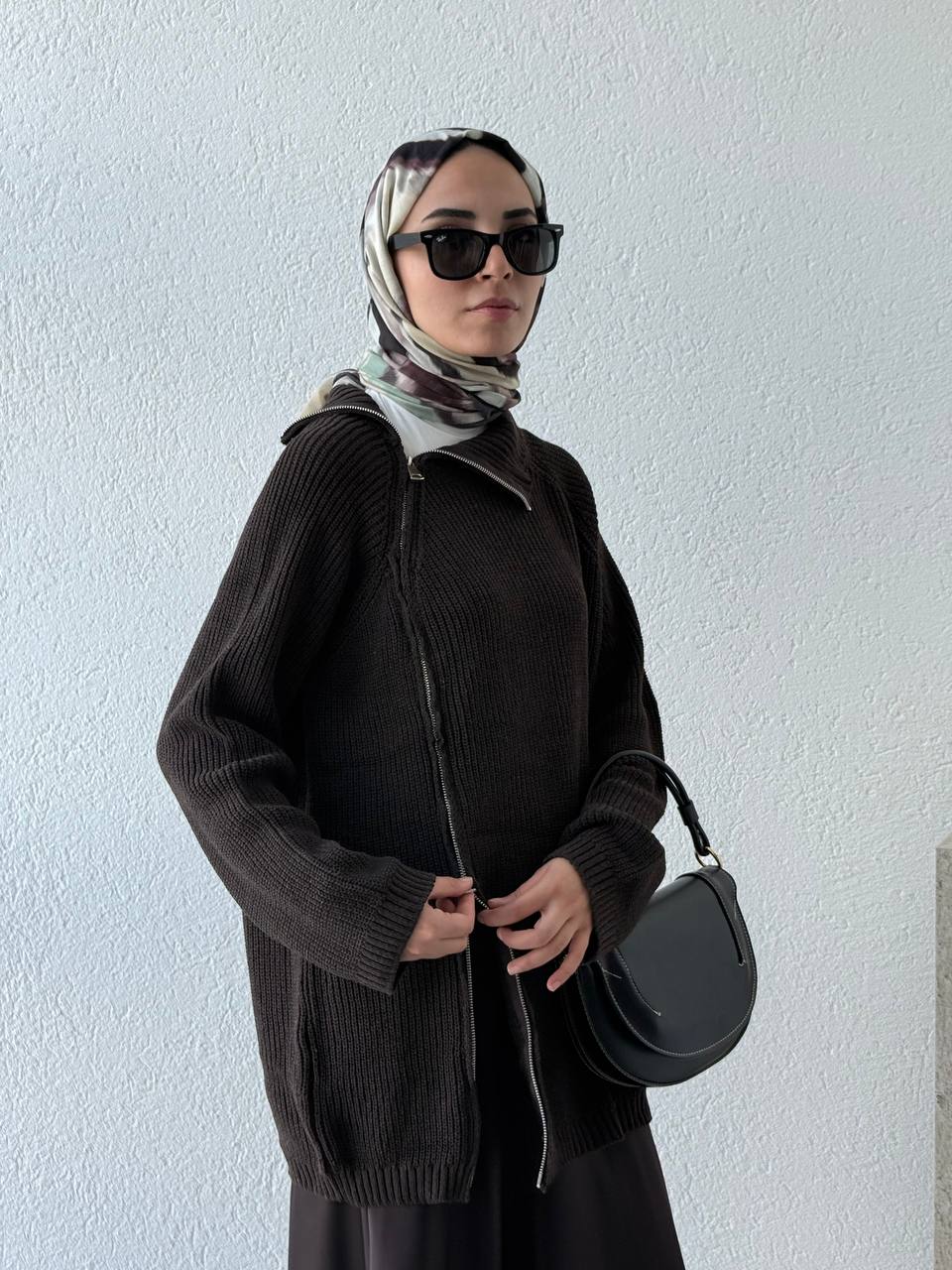 Çift Fermuarlı Triko Kazak KRN