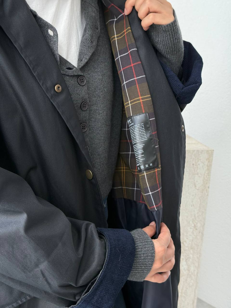 Barbour Uzun Trençkot 0008 - Koyu Lacivert
