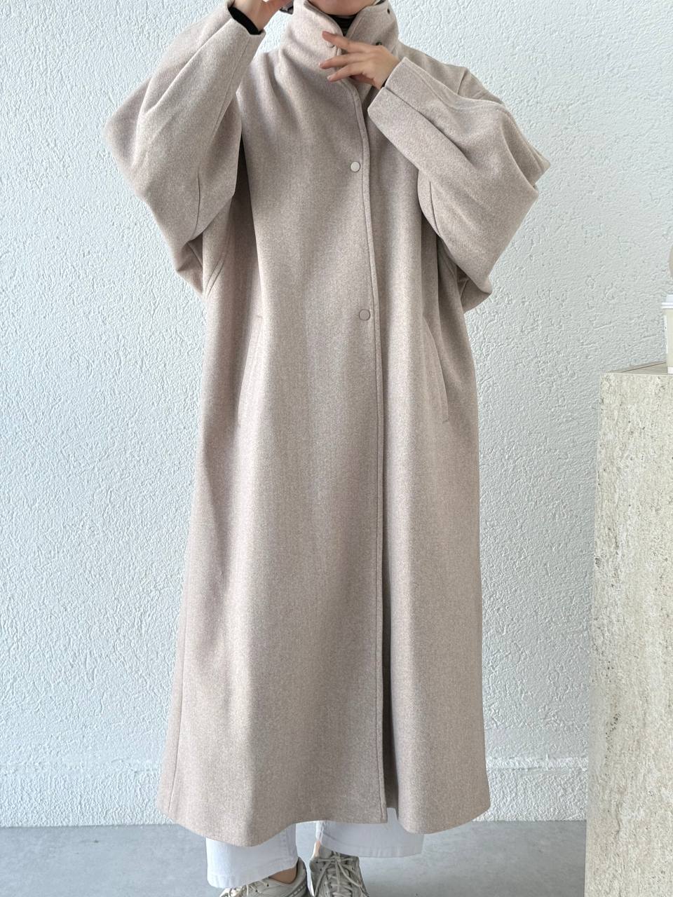 Çıtçıt Detaylı Oversize Kaban 1049 - Vizon