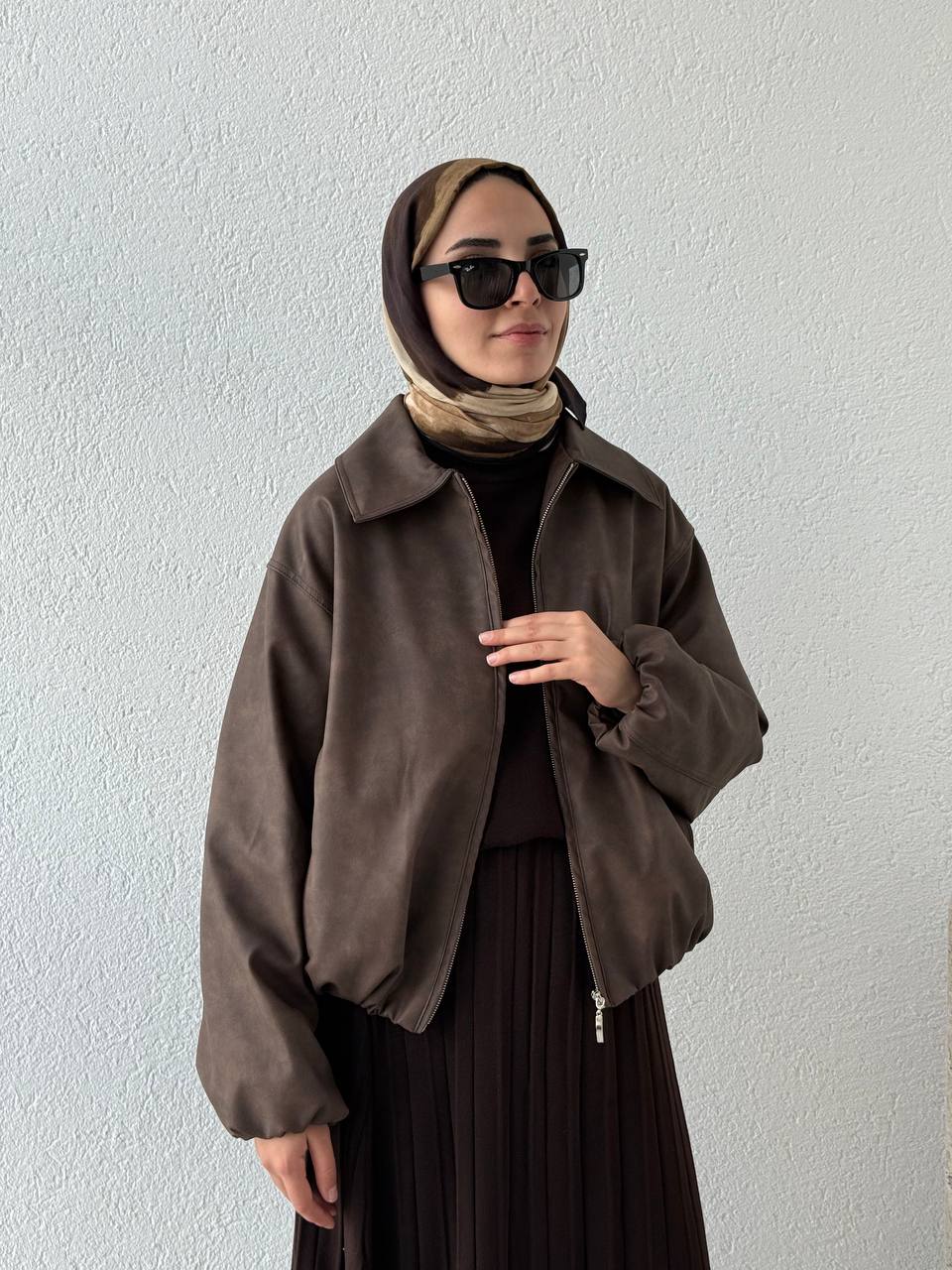 Deri Bomber Ceket 0037 - Kahve