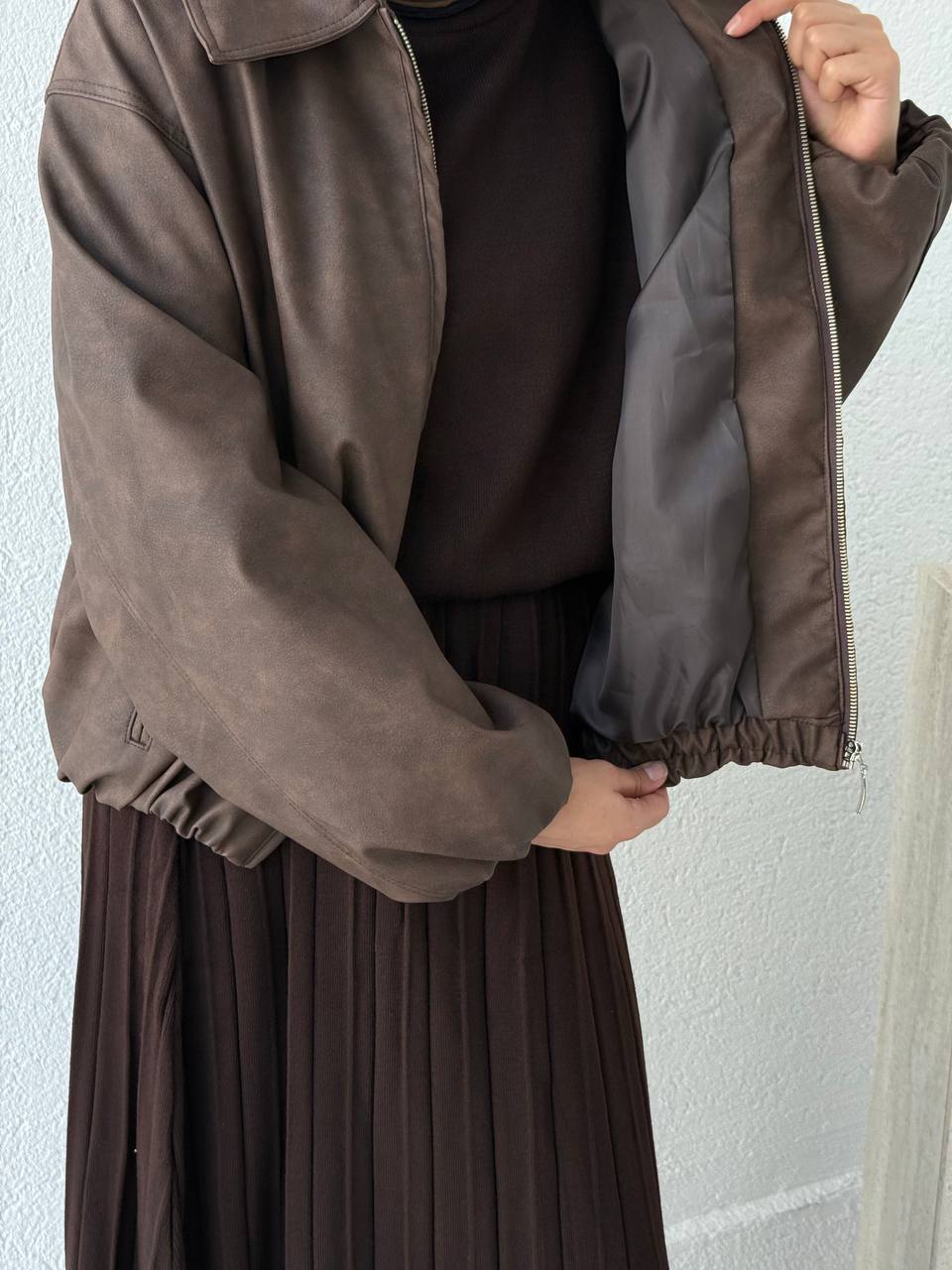 Deri Bomber Ceket 0037 - Kahve
