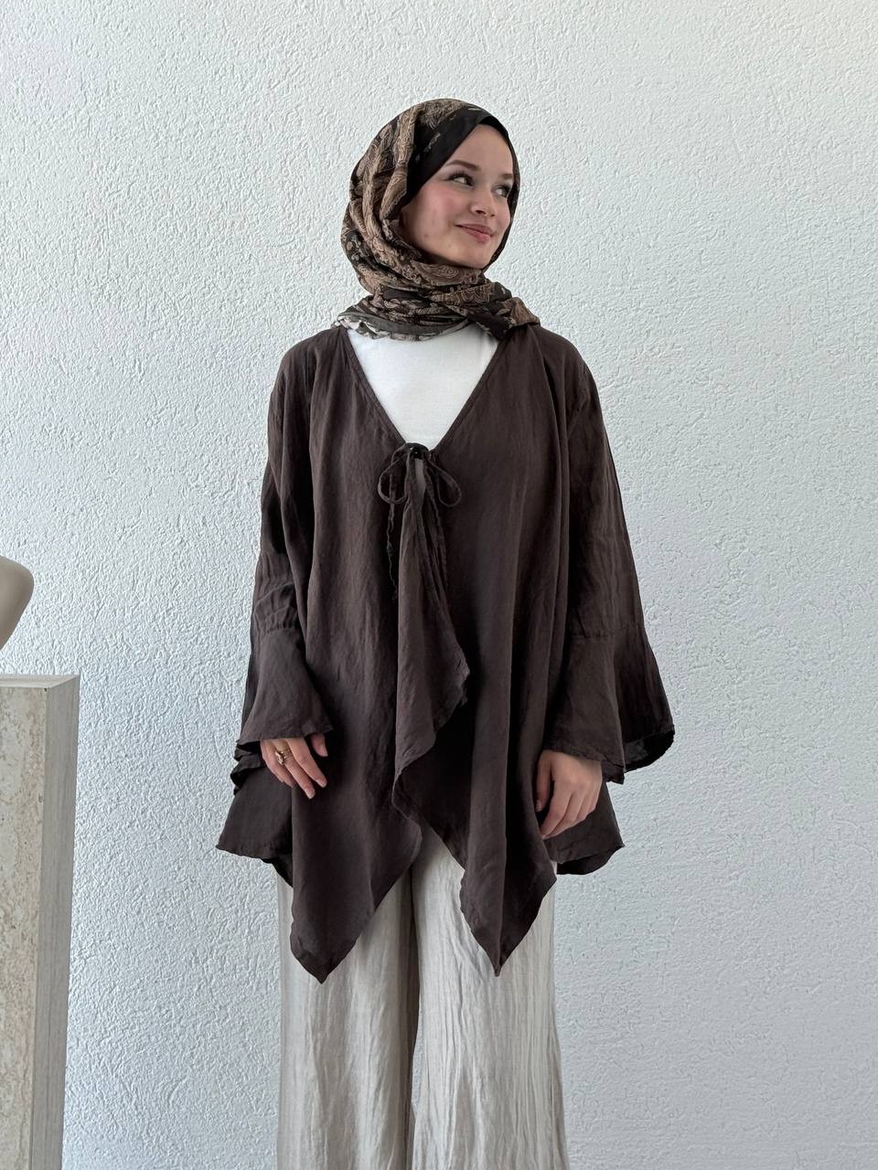 Premium Kalite Keten Önden Bağlamalı Kimono flr