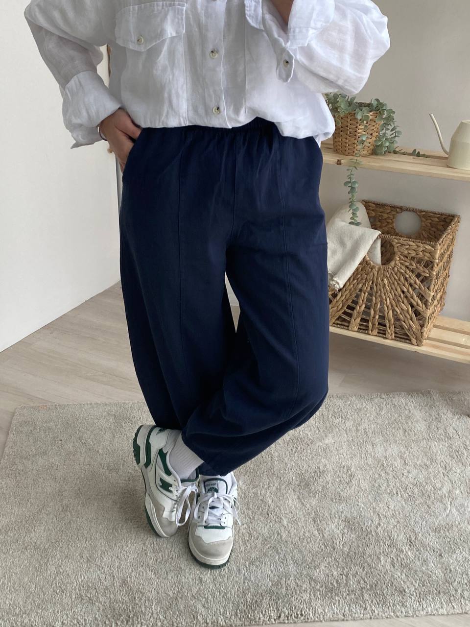 İnce Gabardin Şalvar Pantolon 4003 - Lacivert