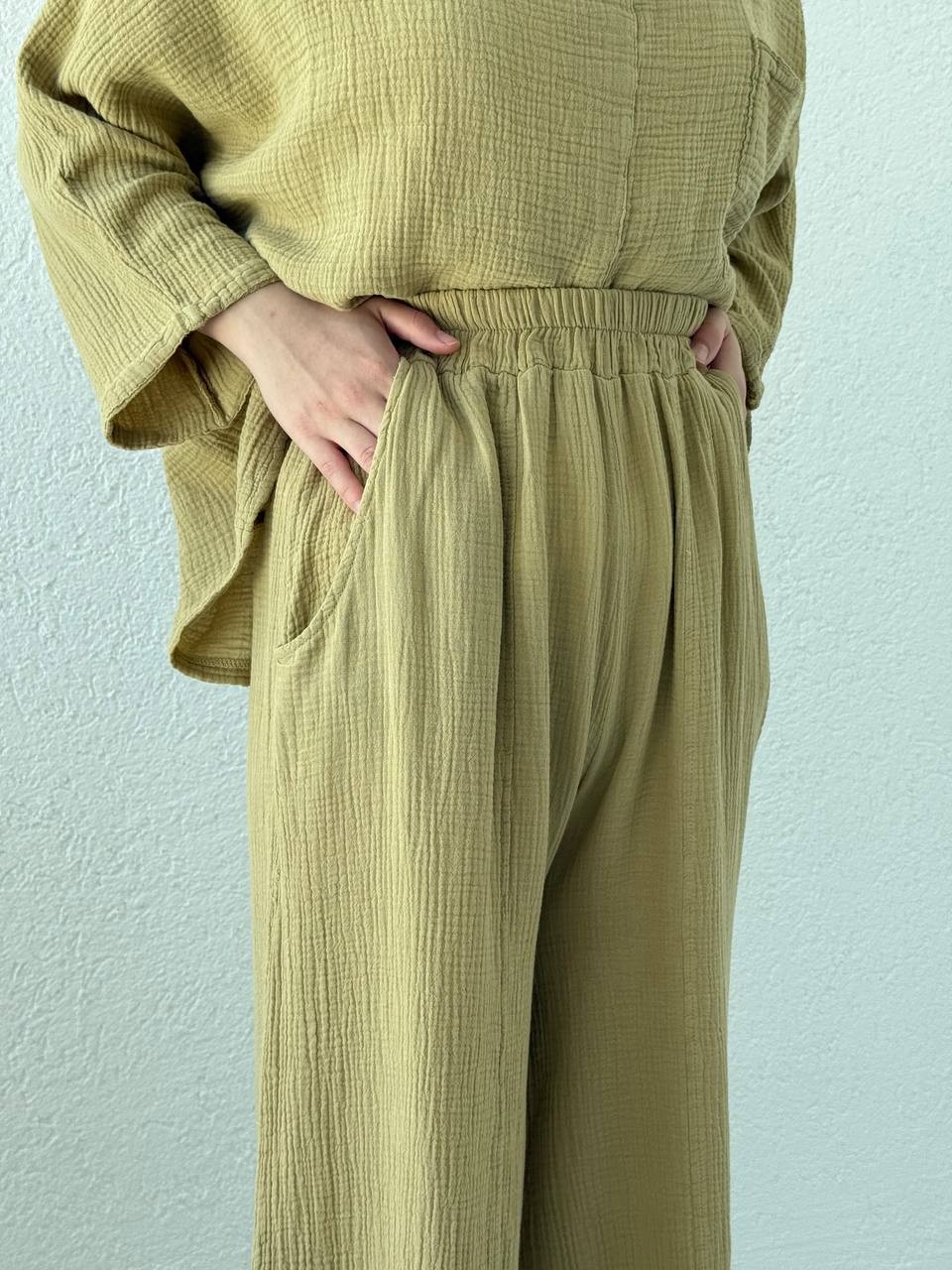 Müslin Bol Paça Pantolon 1184