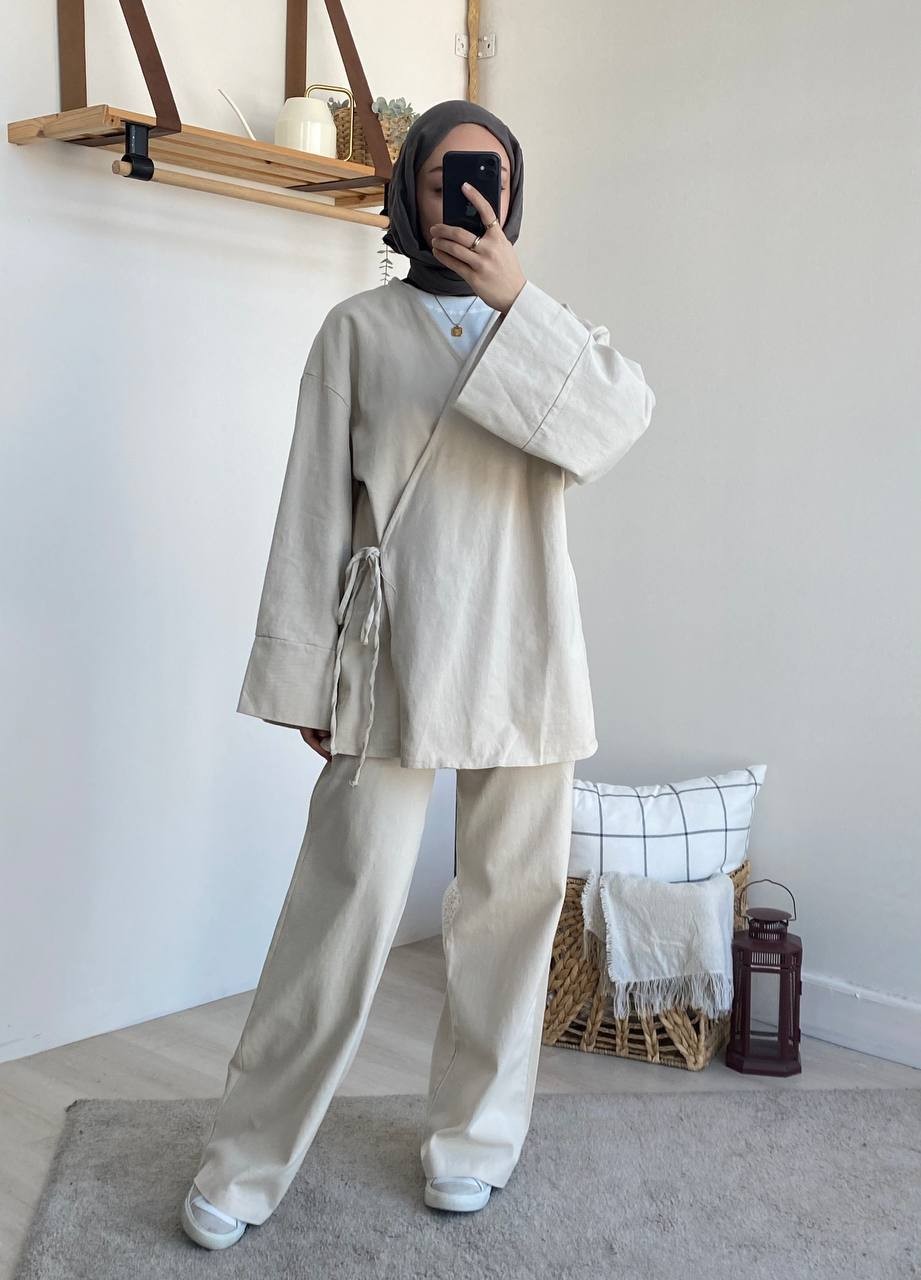 Gabardin Kimono Takım 8629