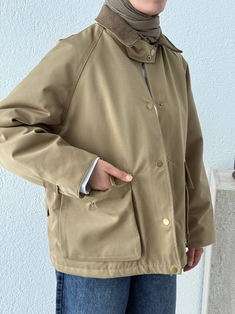 Cepli İçi Kapitone Mont 240213 - Yeşil