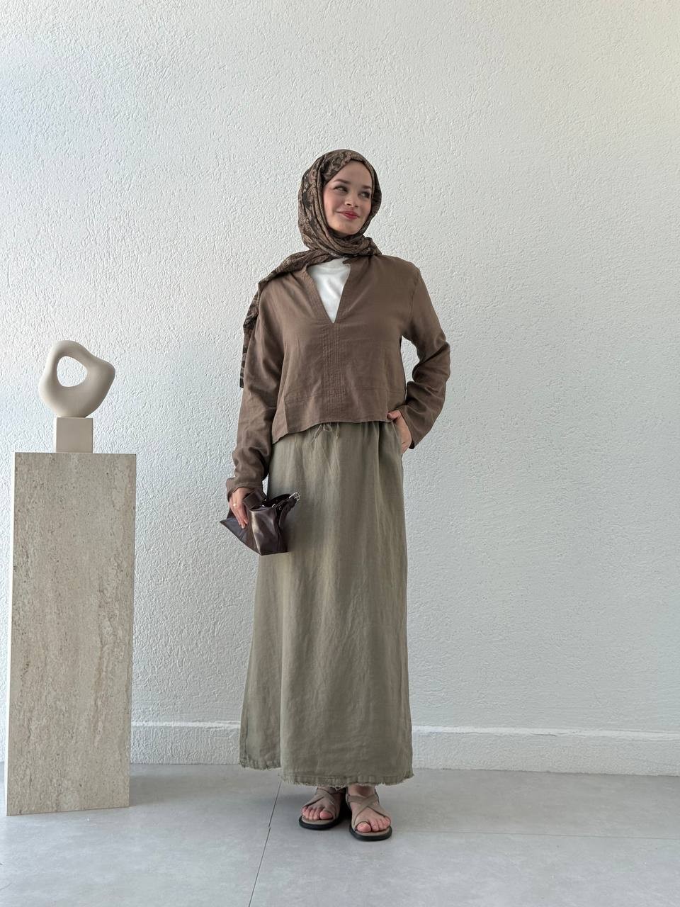 ZR Model Keten Bel Latikli Keten Etek - Haki