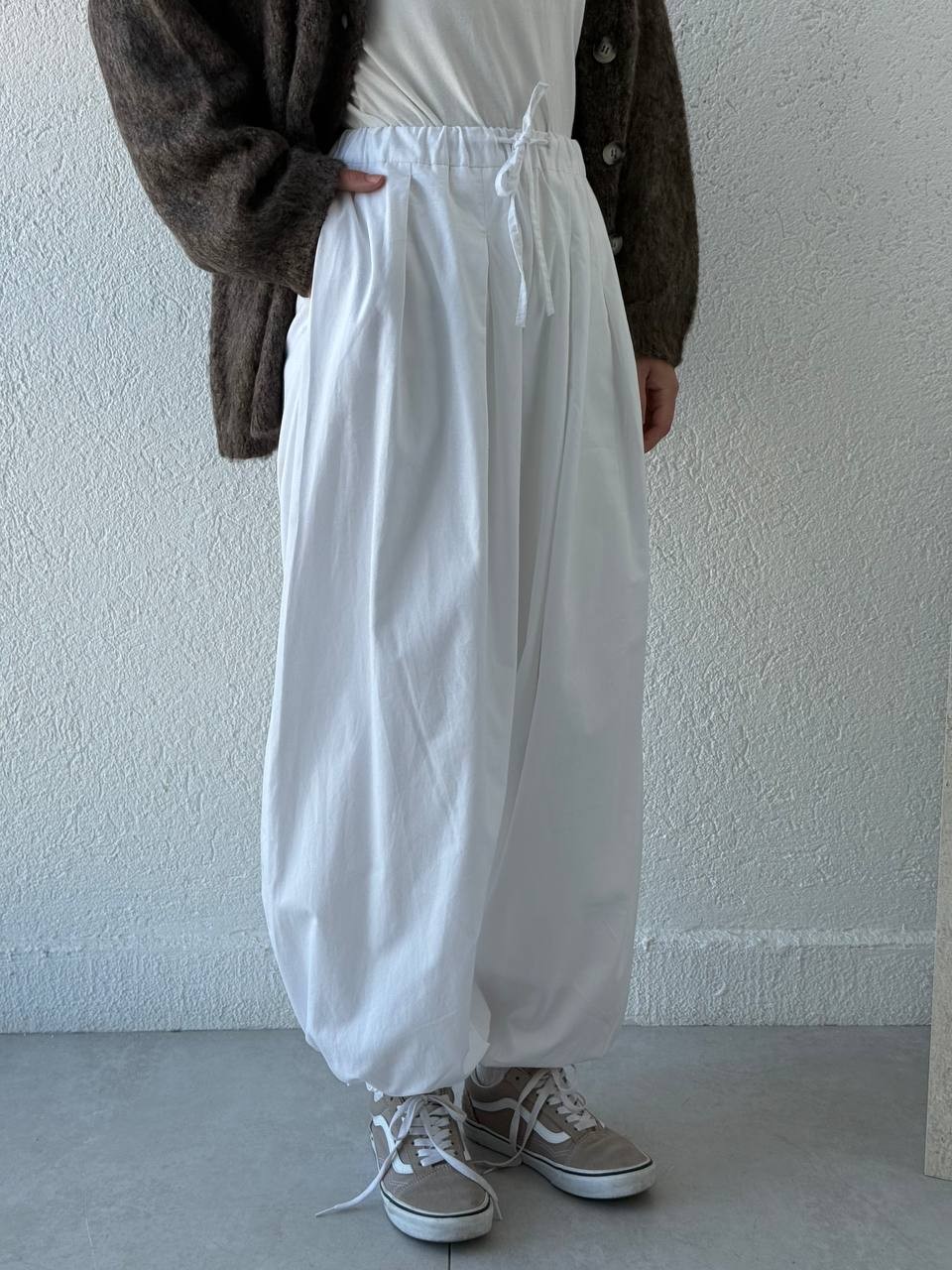 Poplin Kumaş Bel Lastikli Şalvar Pantolon NM