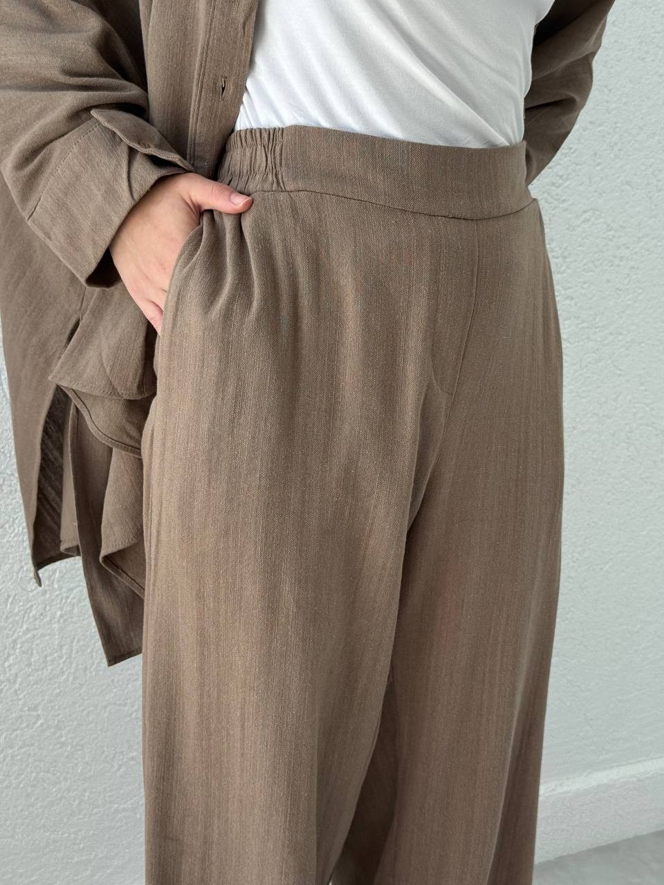 Panço Model PamukluÜ Pantolon Takım - Vizon