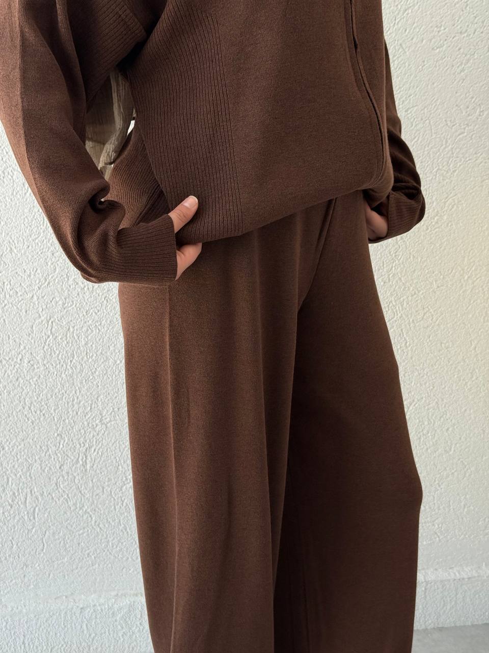 Oysho Model Kapüşonlu Triko Takım T23 - Kahve