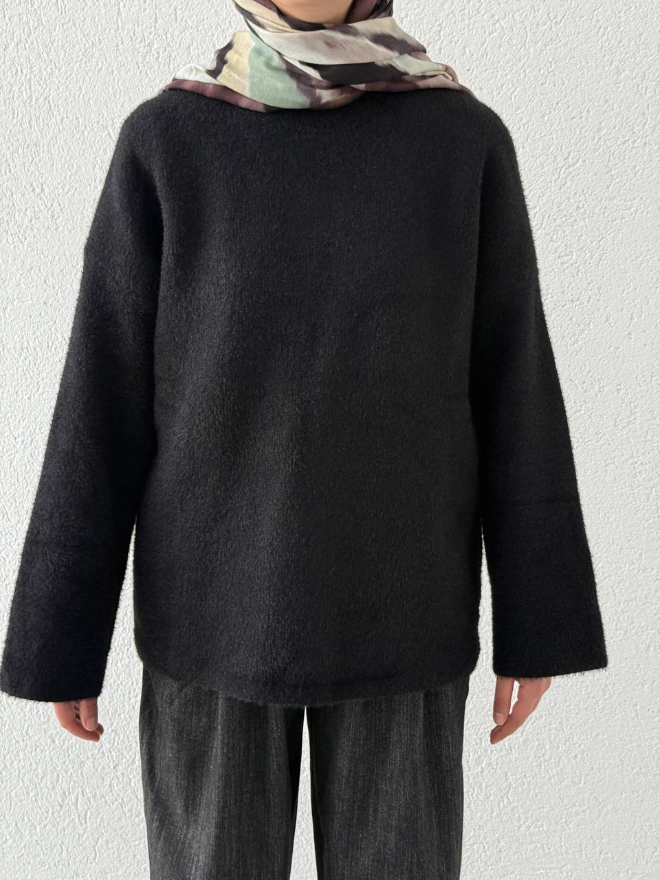 Oversize Yumoş Kazak 241238 - Siyah