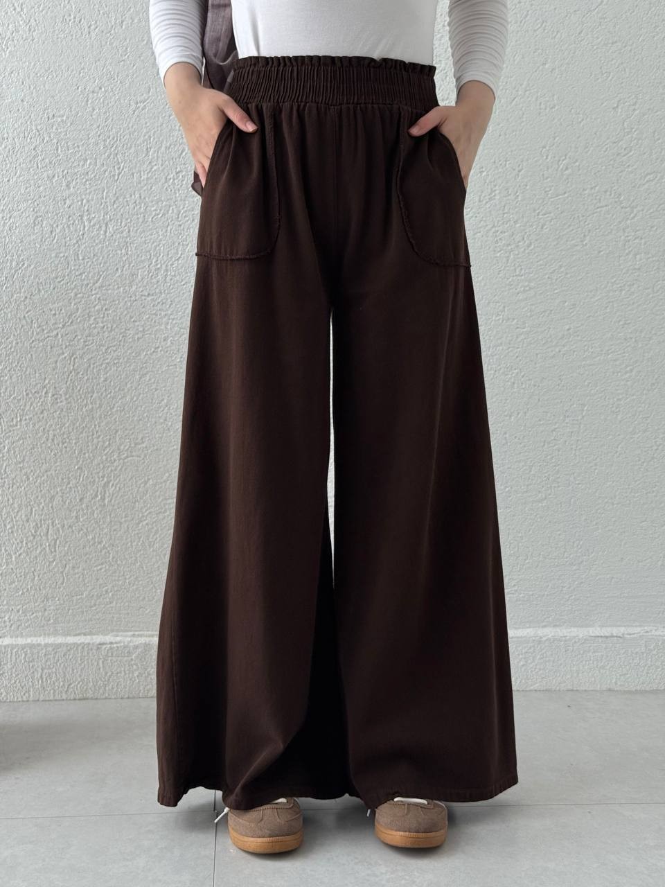 Gabardin Etek Pantolon - Kahve