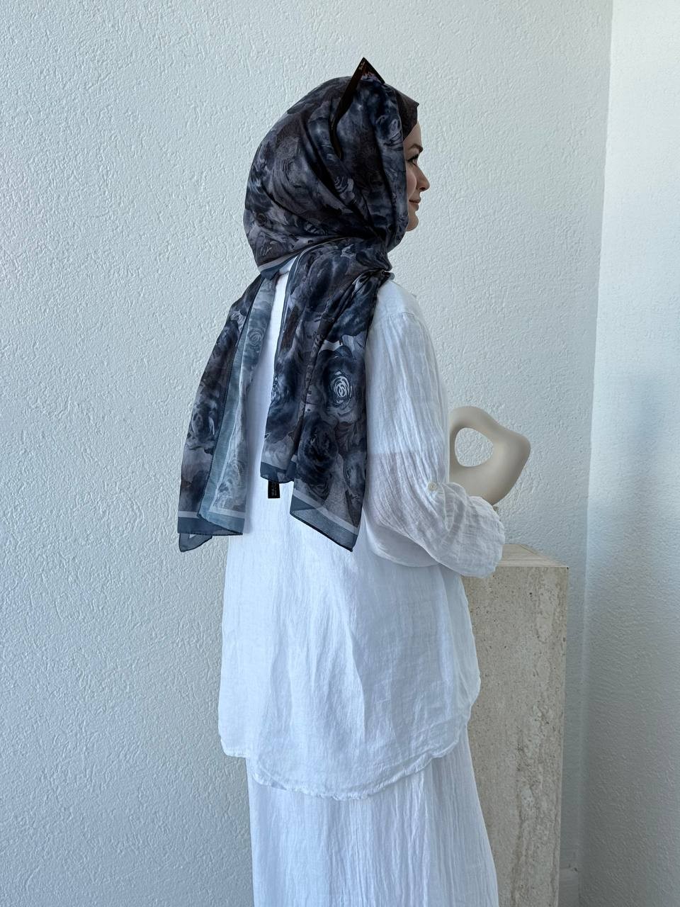 Keten Oversize Takım FLR - Beyaz