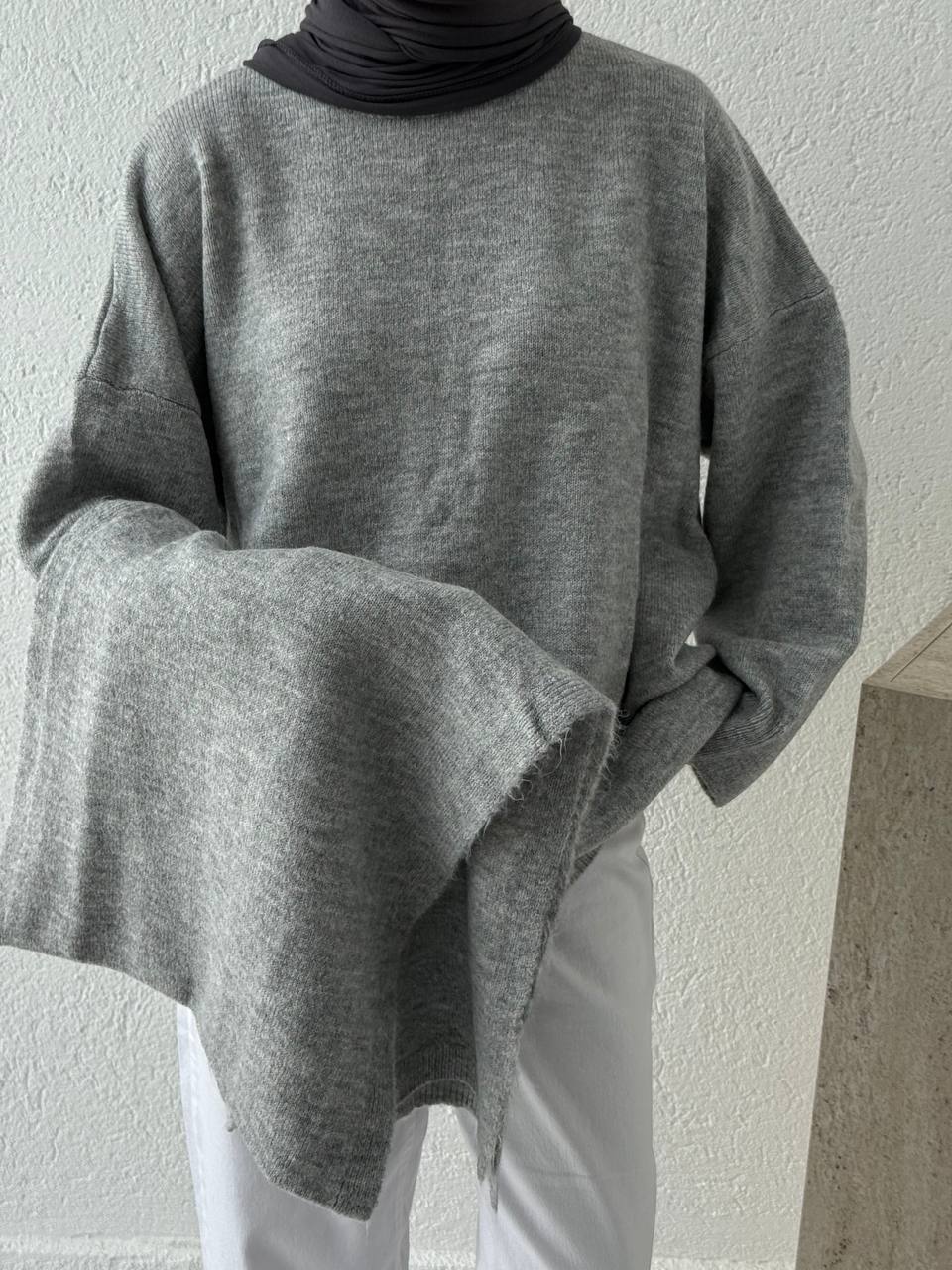 Pinterest Seyyar Atkılı Kazak - Gri