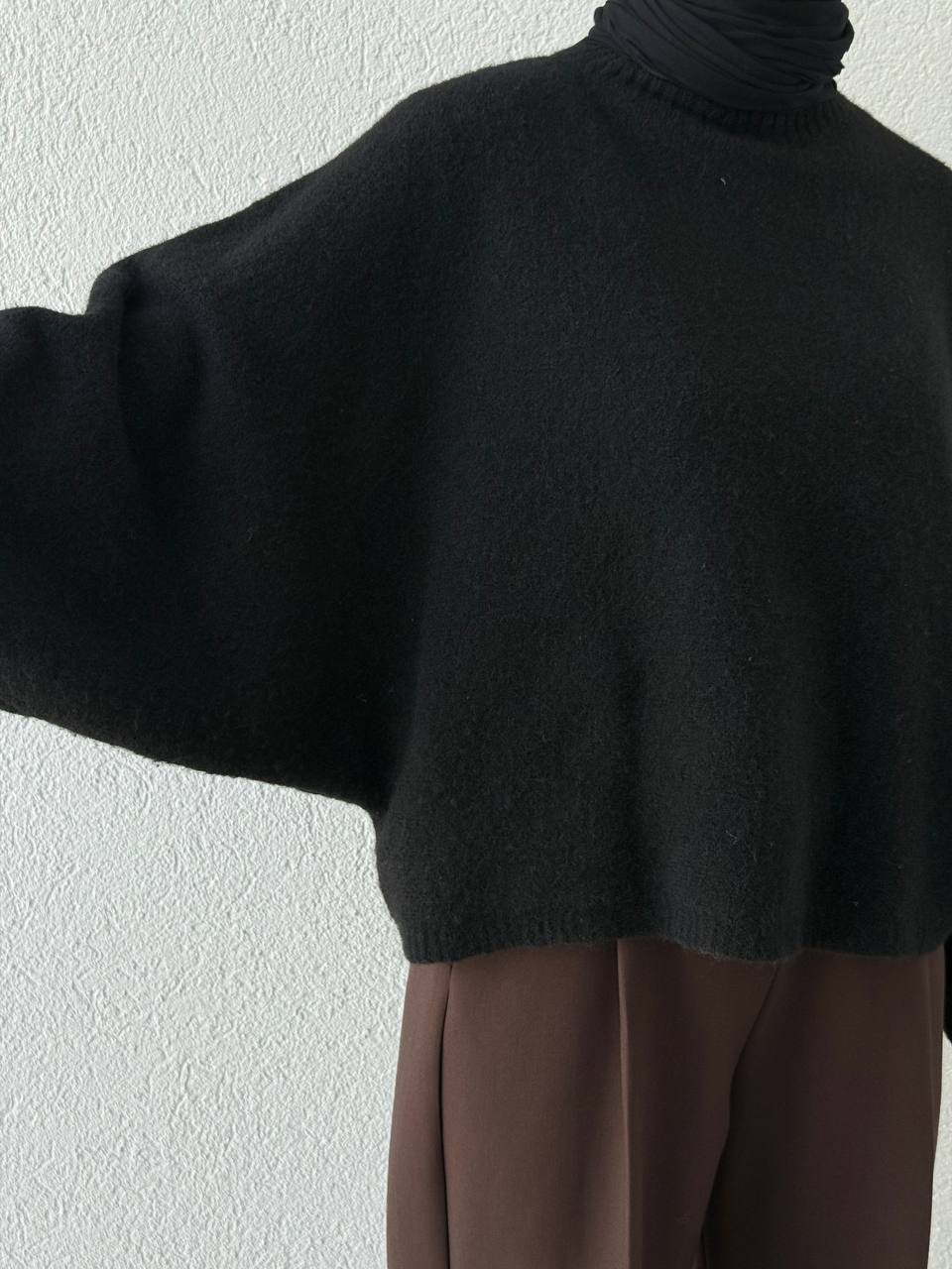 Yarasa Kol Triko Kazak 10817 - Siyah