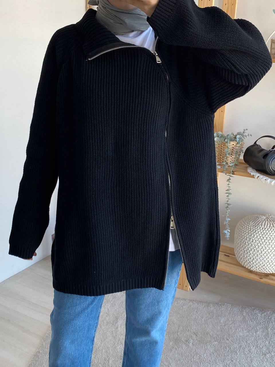 Çift Fermuarlı Triko Kazak KRN