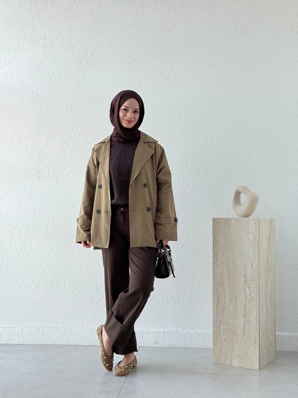 Massımo Model Arkası Düğmeli Trenç CNS