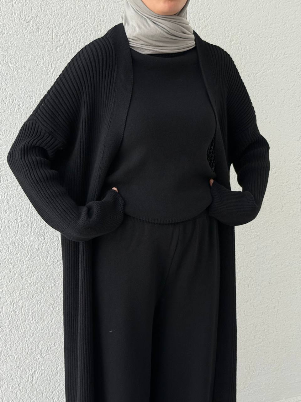 Üçlü Triko Takım T53 - Siyah