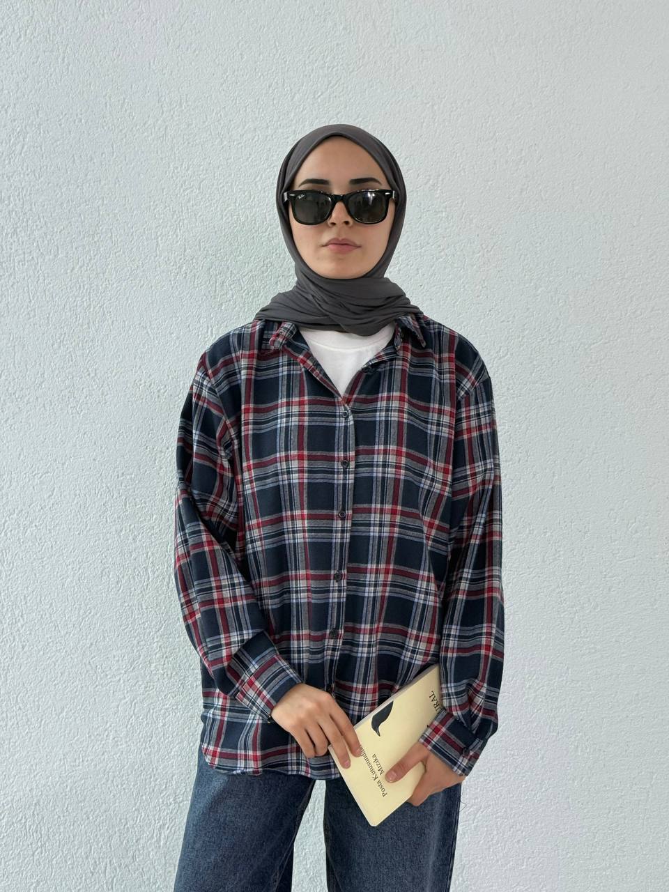 Ekose Gömlek 251049 - lacivert-bordo