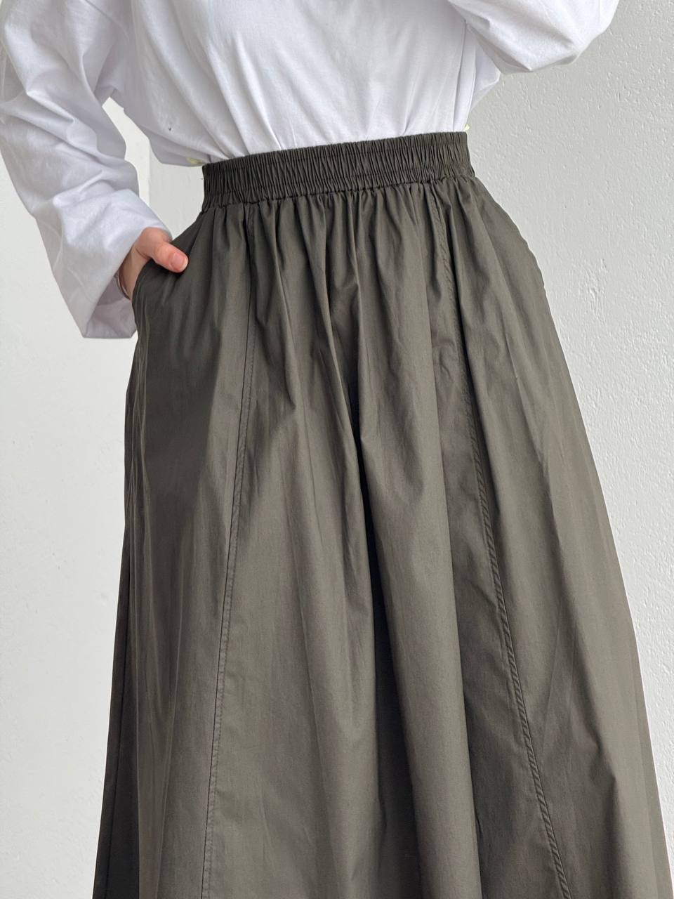 Poplin Etek 5017 - Asker Yeşili