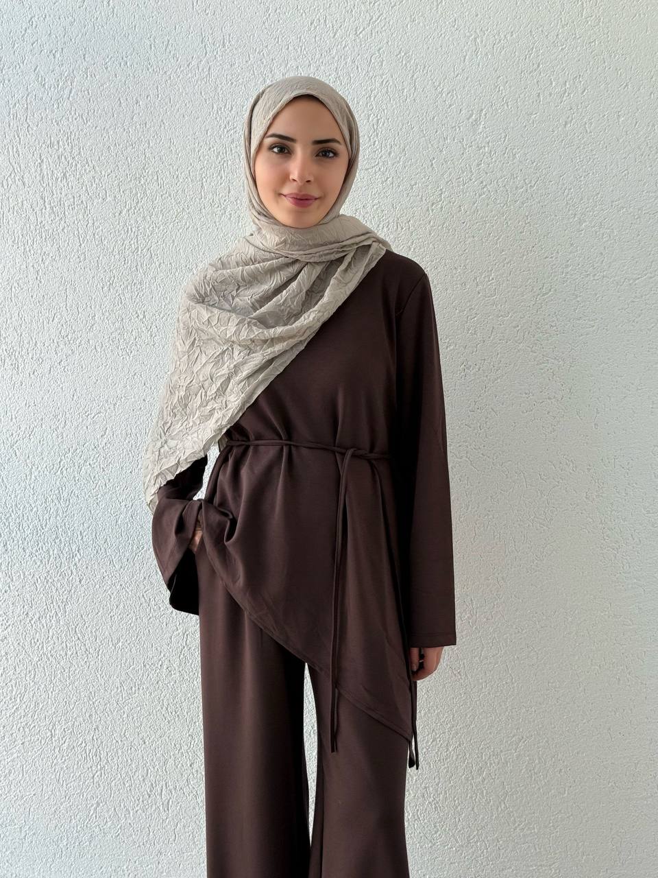 Asimetrik Kesim Oysho Modal Takım 601 - Kahve