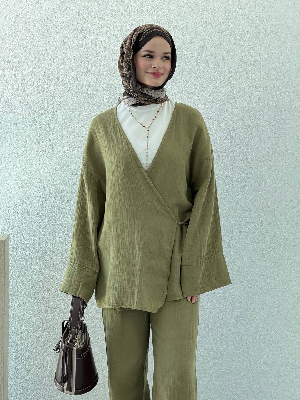 Müslin Kimono Takım 8754 - Yeşil