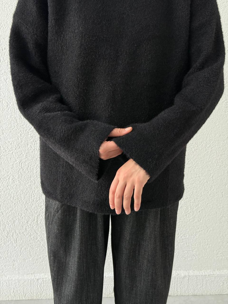 Oversize Yumoş Kazak 241238 - Siyah