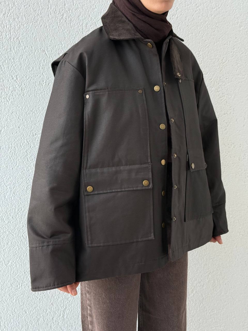 Kadife Yaka İçi Kapitone Dolgulu Mont 255132 - Kahve