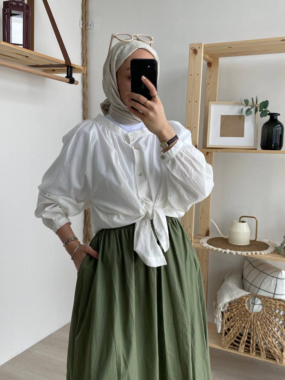 Poplin Etek - Çimen Yeşili