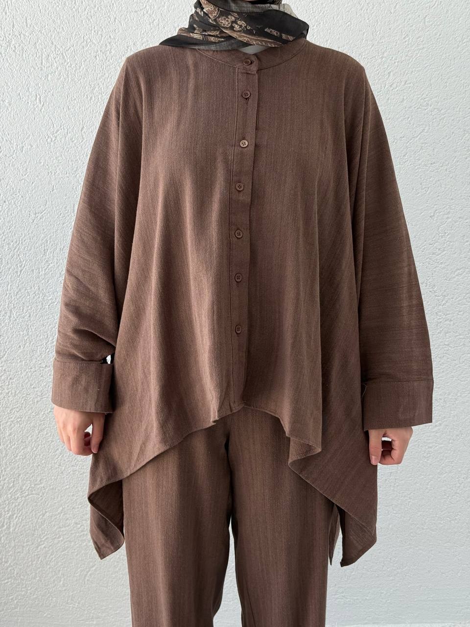 Panço Model PamukluÜ Pantolon Takım - Kahve
