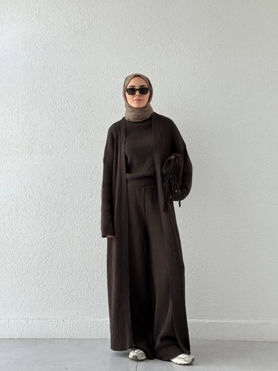 Üçlü Triko Takım T53 - Kahve