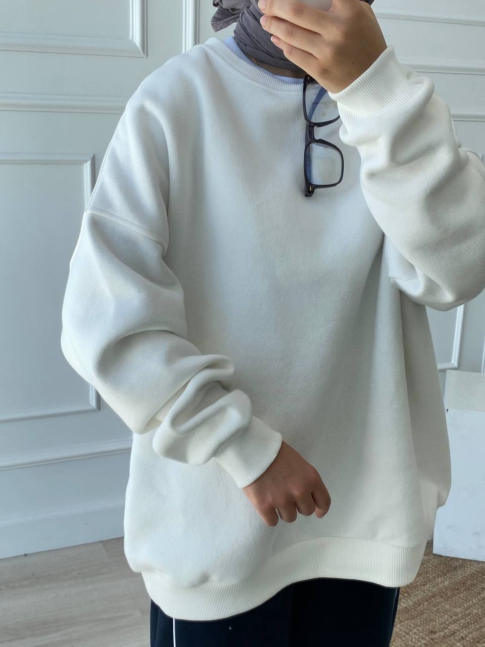 Basic Oversize Şardonlu Sweatshirt